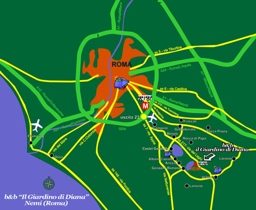 mappa dei Castelli Romani